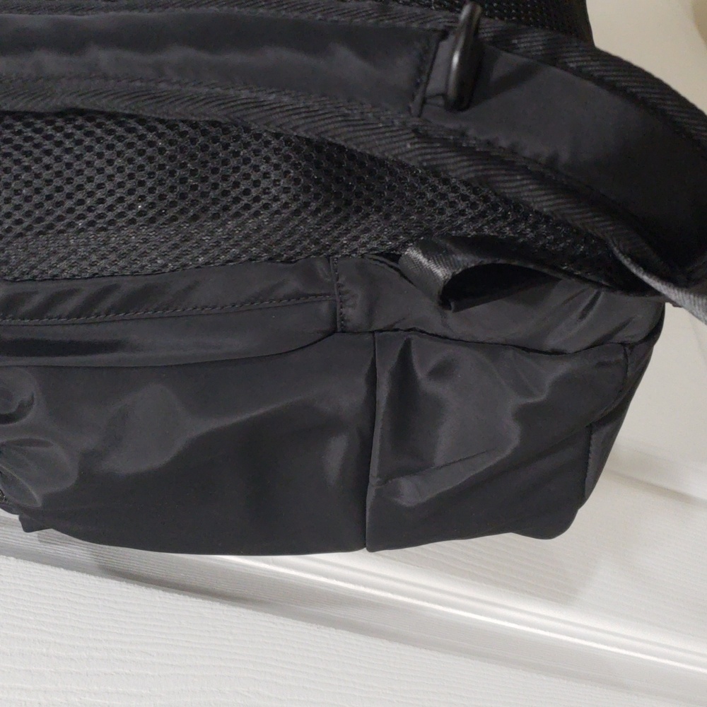 Black Nylon Daypack Backpack – Gold Zipper Accents, Lightweight Travel Bag - Picture 9 of 12